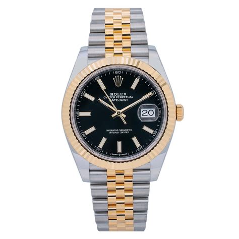 rolex 2 tone black dial|Rolex datejust 41mm black dial.